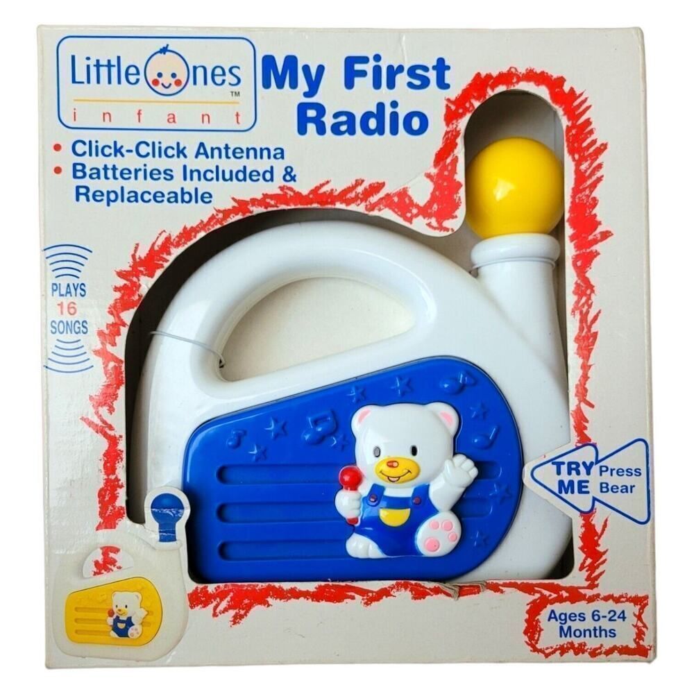 Vintage Little One Infant My First Radio Retro Colorblock KMart Musical Toy 1984